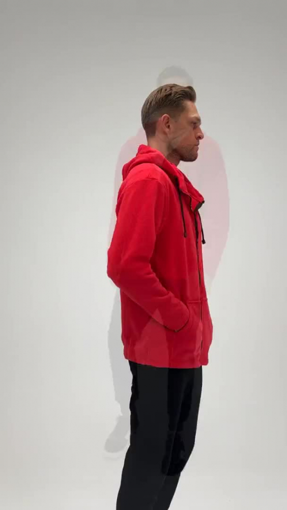 Толстовка КОТЛАЙН (KOTLINE) флисовая с капюшоном красная